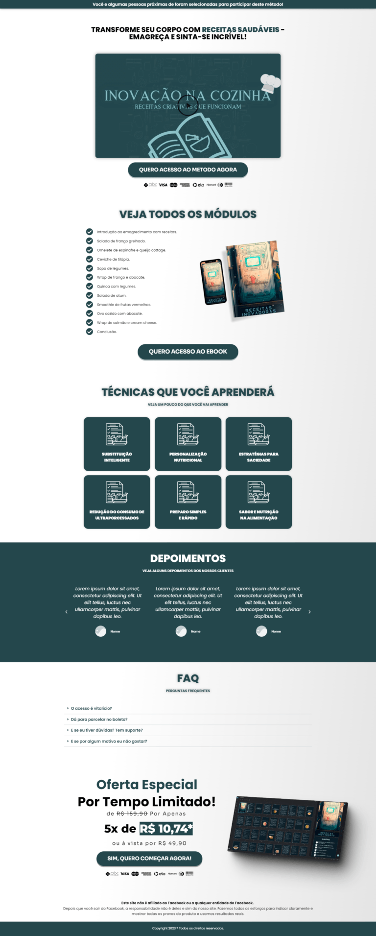 pagina mockup receitas